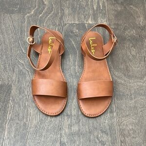 Lulus Hearts and Hashtags Tan Flat Sandals